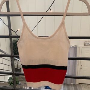 Striped Navy, Red, and White tank top